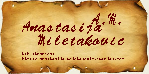 Anastasija Miletaković vizit kartica